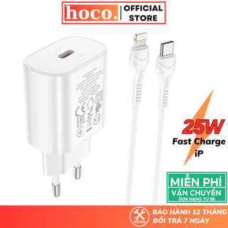 Bộ sạc nhanh 25W Hoco cổng type c siêu bền thiết kế đẹp chắc chắn dùng cho lP 11 12 13 14 promax