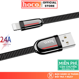 Dây sạc nhanh 2.4A lP Hoco cáp dệt vải siêu bền truyền tải dữ liệu dành cho lP7 8 X 11 12