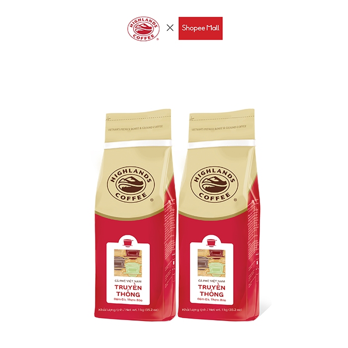 Combo 3 Cà Phê Bột Truyền Thống Highlands Coffee 1kg