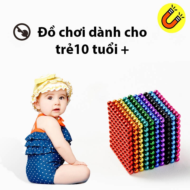 Bộ Bi Xếp Hình 6 màu 216 viên đường Kính 5mm tặng thẻ cắt