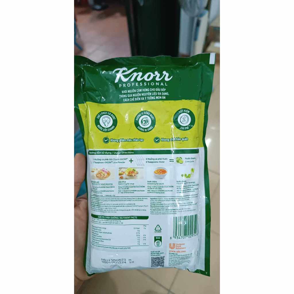 Bột chanh Knorr Lime Powder Knorr túi nhỏ 100g test món,test vị