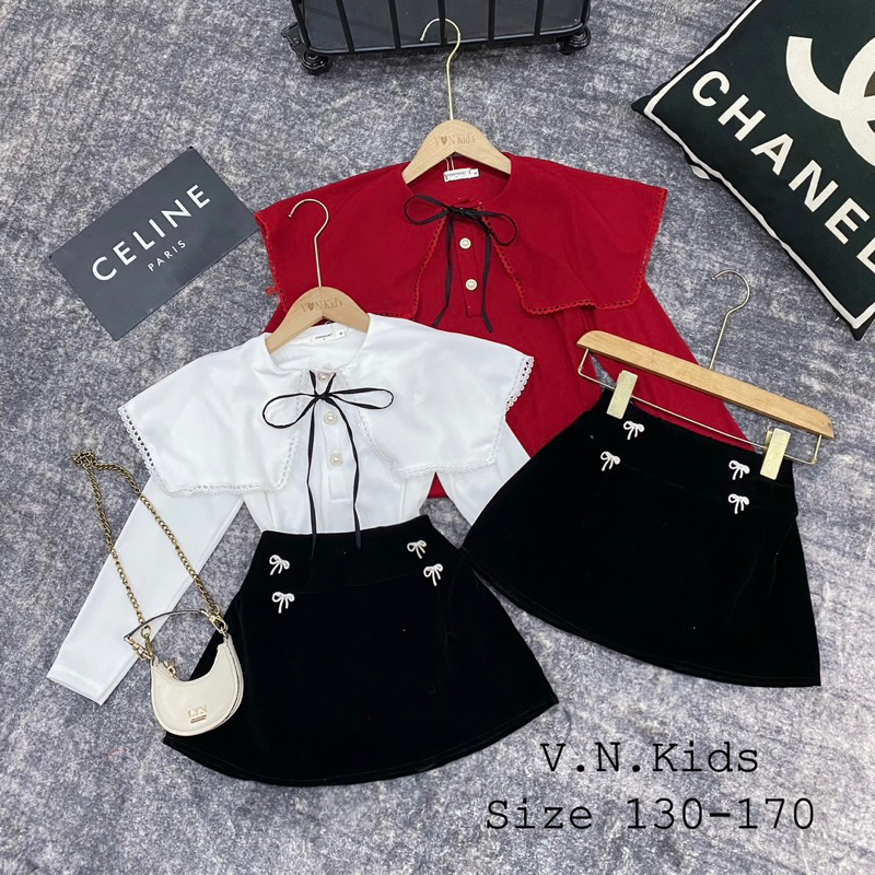 Set váy len bèo Tiểu Thư cho Bé size 18kg - 42kg