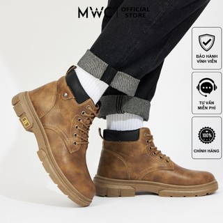 Giày boot nam mwc 8043 - giày boot nam cổ cao chất liệu da bò thời trang