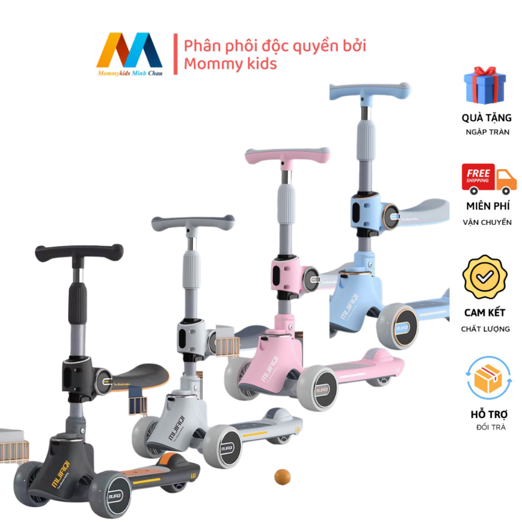 XE TRƯỢT SCOOTER CHO BÉ CÓ GHẾ SIÊU XINH, XE THĂNG BẰNG CHO BÉ CAO CÂP PHÙ HỢP CHO BÉ TỪ 1,5 TTUỔI TRỞ LÊN