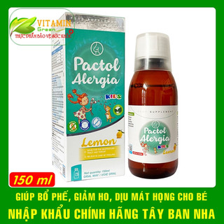 Siro ho cho bé Pactol Alergia KIDS giúp bổ phế, giảm ho, dịu mát họng (150ml) | Nhập khẩu chính hãng Tây Ban Nha