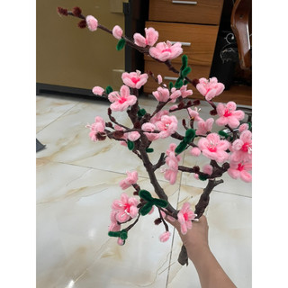 Nhánh hoa đào bằng kẽm nhung