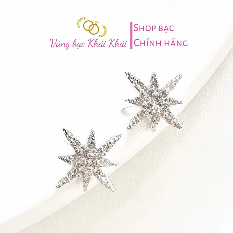 Bông tai sao băng bạc ta - Bông tai nữ bạc ta ngôi sao - Vàng bạc Khải Khải