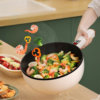 Chảo Điện Đa Năng Chống Dính , Nồi Lẩu Điện Đa Năng 2 Tầng, Nấu Cơm, Cháo, Xào,Lẩu Dung Tích 3.5L - 4.5L Có Kèm Vỉ Hấp