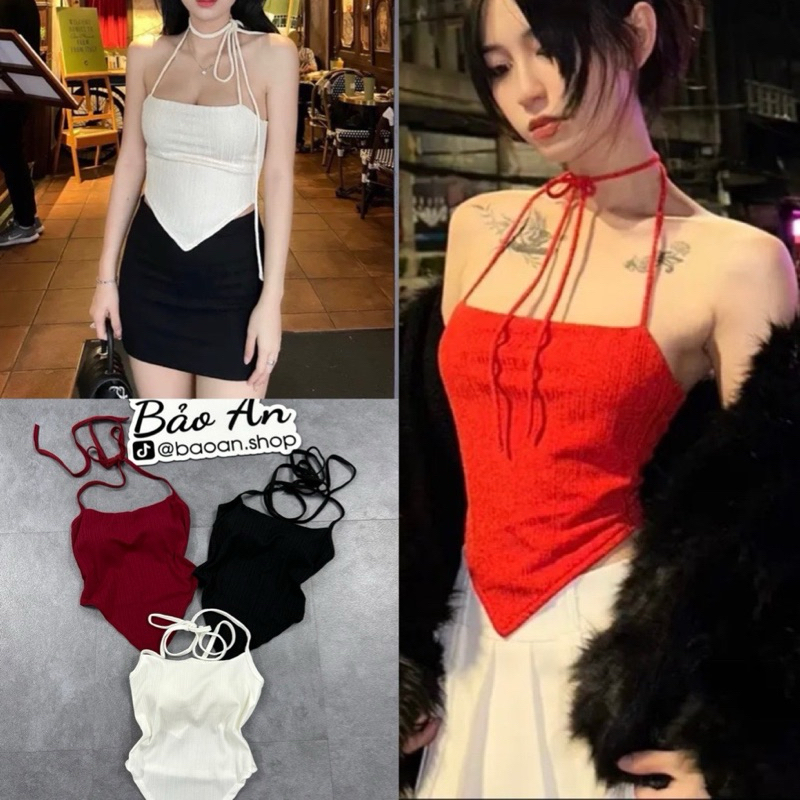 Sét áo ống cột dây vạt nhọn và chân váy ôm
