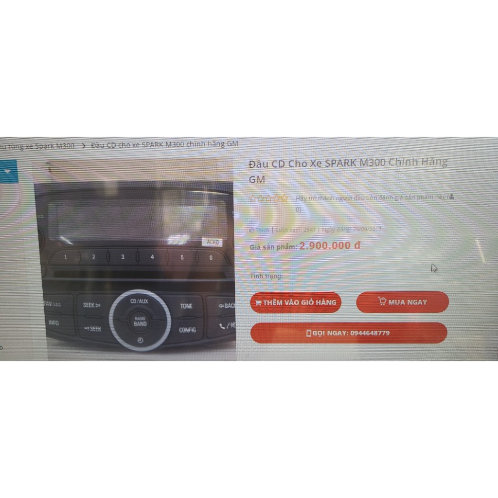 Đầu CD tháo xe SPAKR hàng tháo xe, chỉ có đầu CD ko có cáp