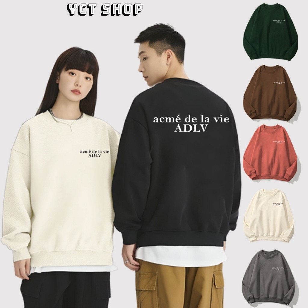 Áo Sweater adlv Unisex nam nữ basic chính hãng form UNISEX rộng rãi chất nỉ bông dày dặn -TD180