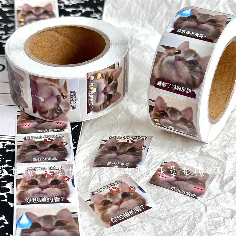 Cuộn 500 Sticker Mèo Cute
