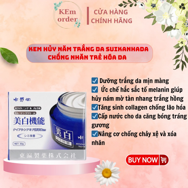 Kem Trắng Da Hủy Nám Tàn Nhang SuiKanHaDa Nhật Bản _Căng Bóng Phục Hồi Tái Tạo Da Trắng Hồng