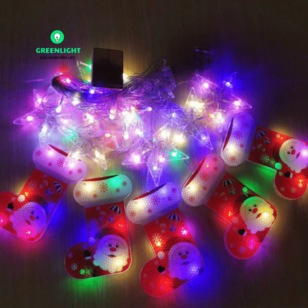 Dây đèn LED rèm trăng sao chống thấm nước trang trí ngoài trời, có phích cắm, đèn led nháy mành rèm rũ