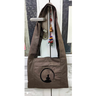 Túi vải đi chùa dành cho Phật tử - đãy Phật thiền, túi vải ThởvàCười, túi canvas thưpháp đa năng, thanh lịch, tiện lợi