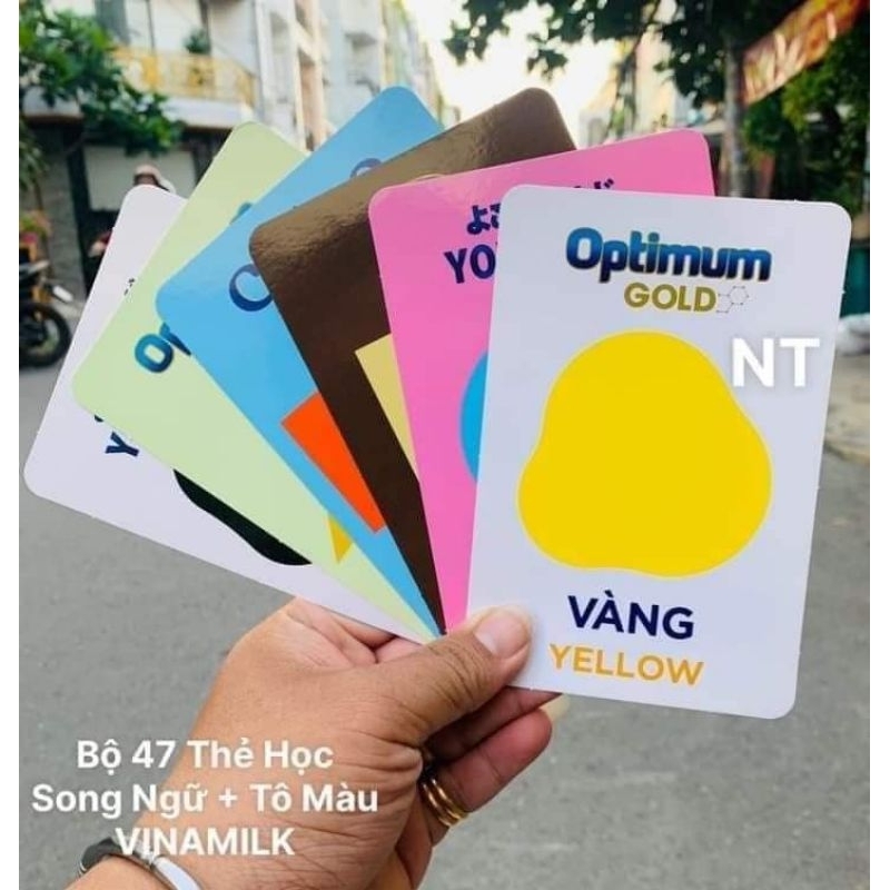 Thẻ học song ngữ và tô màu Vinamilk loại đẹp,dày dặn nhiều chủ đề chữ cái, số, con vật, hoa quả ..🌹 freeship🌹🌹hkm sữa