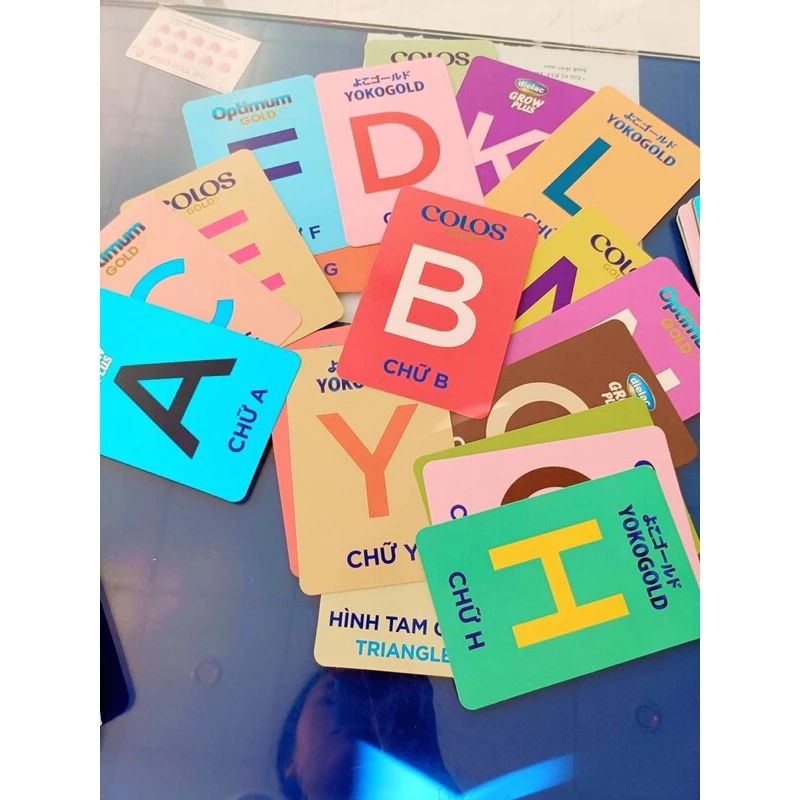 Thẻ học song ngữ và tô màu Vinamilk loại đẹp,dày dặn nhiều chủ đề chữ cái, số, con vật, hoa quả ..🌹 freeship🌹🌹hkm sữa