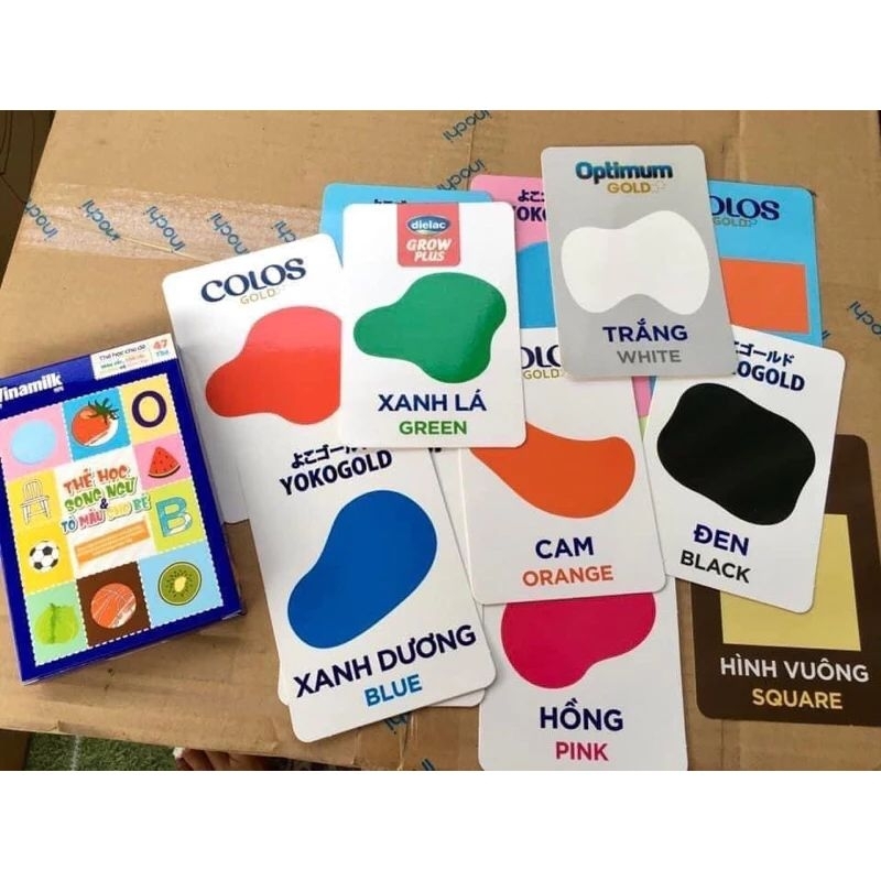 Thẻ học song ngữ và tô màu Vinamilk loại đẹp,dày dặn nhiều chủ đề chữ cái, số, con vật, hoa quả ..🌹 freeship🌹🌹hkm sữa