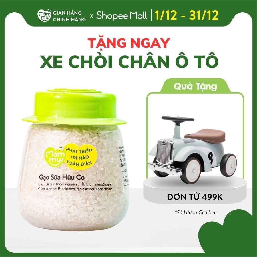 Gạo sữa hữu cơ Mămmy nấu cháo ăn dặm cho bé từ 6 tháng hũ 140gr