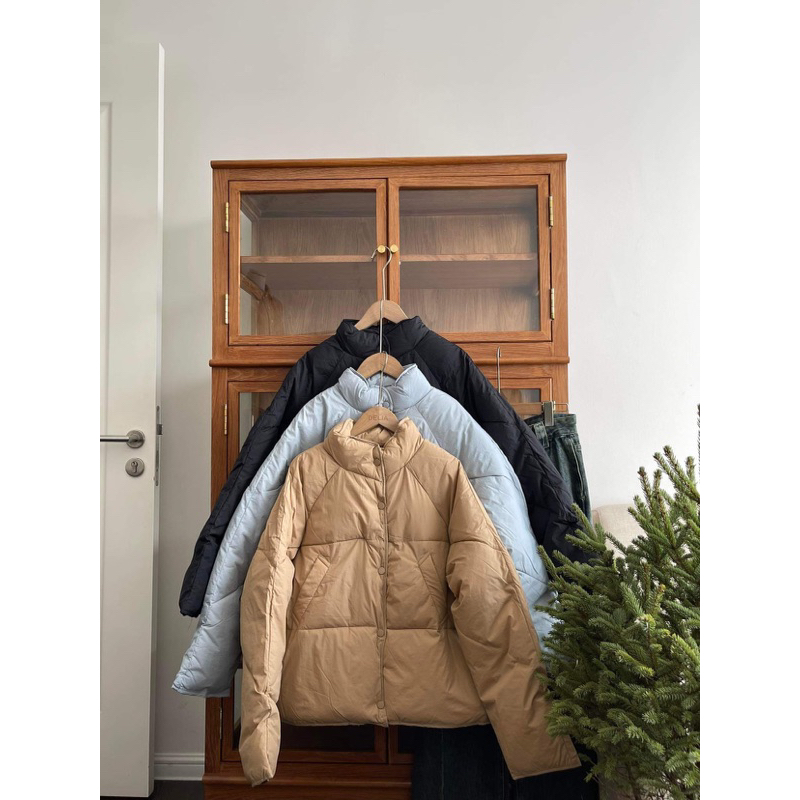 2277 ÁO KHOÁC PHAO DÀI TAY CÚC CÙNG MÀU