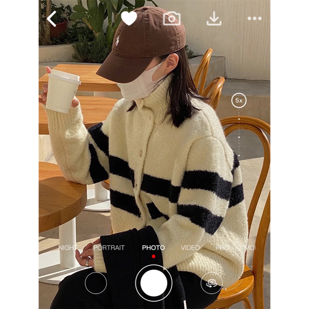 𝗺𝗶𝗲 𝘀𝘁𝘂𝗱𝗶𝗼 - SẴN Áo khoác len dài tay cổ cao bông xù basic Hàn Quốc