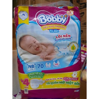 (tặng thêm 4 miếng)Tả dán bobby sơ sinh 70 miếng tặng kèm 4 miếng tả quần SƠ SINH MỞ MỘT BÊN HÔNG CHO BÉ DƯỚI 5KG