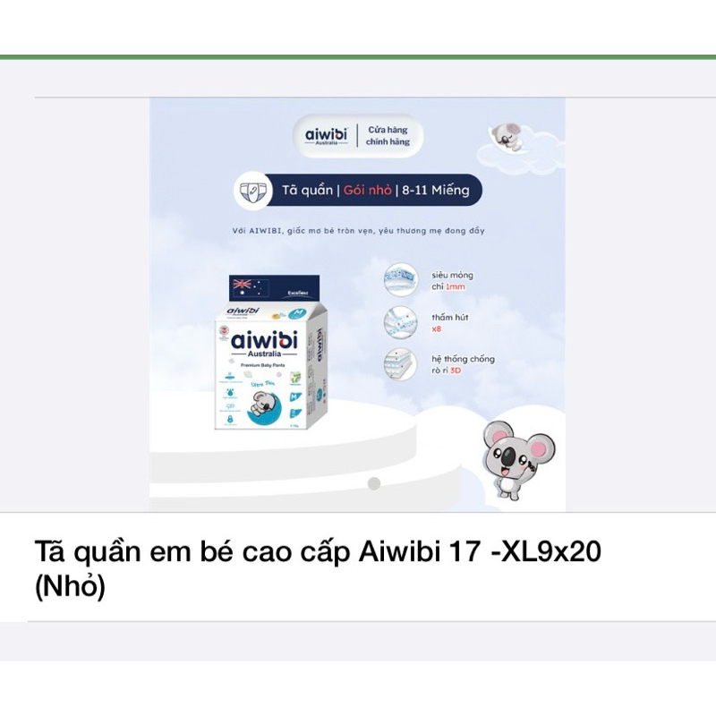 Tã quần em bé cao cấp AIWIBI (NHỎ)