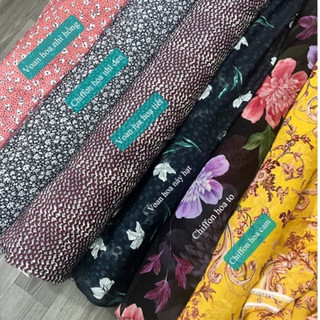 Vải voan chiffon hàn quốc hoa nhí mềm mịn bay khổ 1.5m