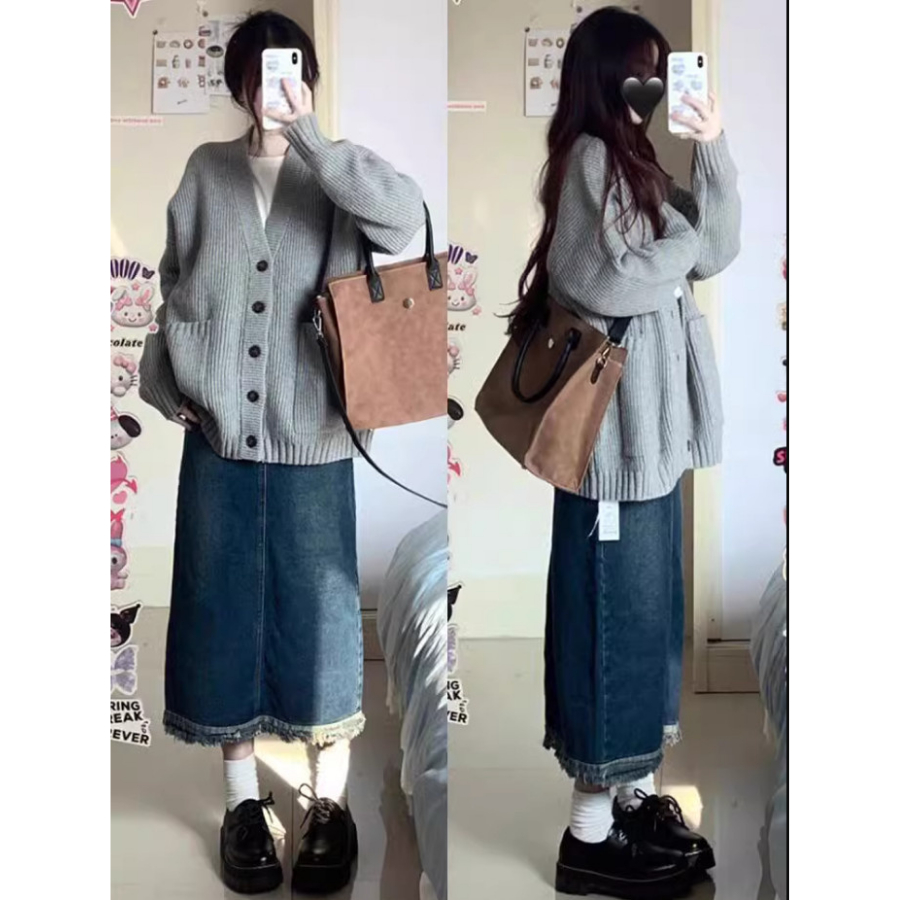 Áo khoác cardigan len nữ xám be nâu bigsize ulzzang form rộng nỉ bông kiểu hàn quốc VANISA KD030
