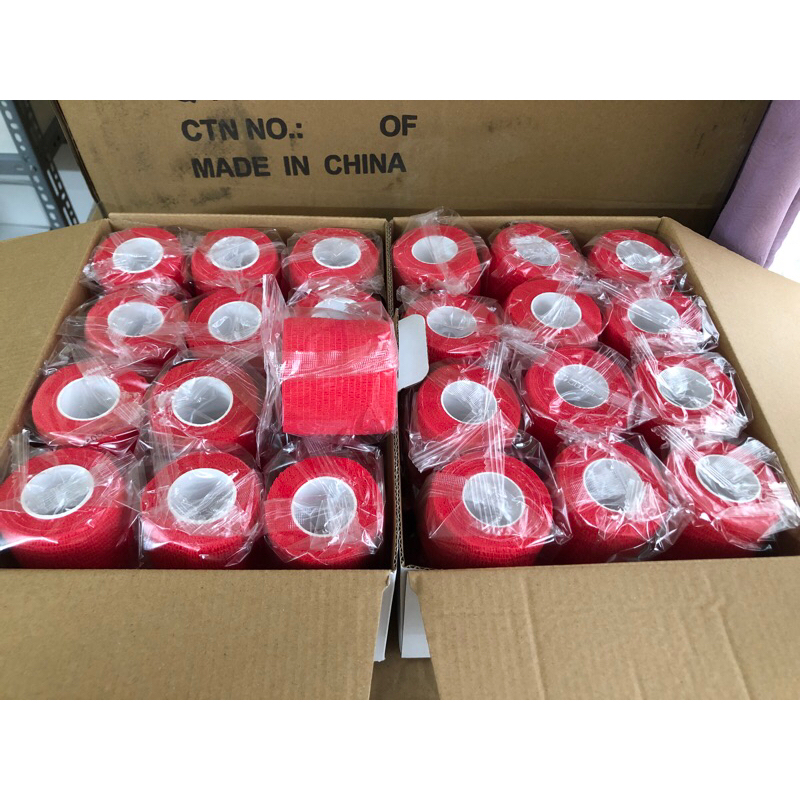 Hộp 24 cuộn băng keo thể thao đá bóng cuốn cổ chân cổ tay cao su non vải chống chấn thương hỗ trợ thi đấu và tập luyện