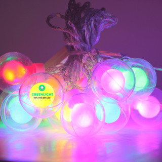 Dây đèn LED chớp nháy 5m 10 bóng banh mini 2 lớp đủ màu, lồng đèn, túi tiền cao cấp trang trí Noel Tết 2024