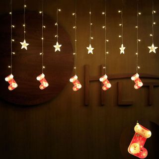 Đèn Rèm LED chớp kiểu trang trí noel, dây đèn rèm trang trí lễ hội giáng sinh 2024