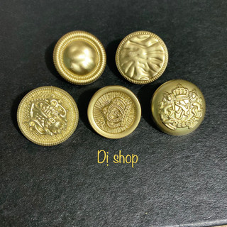 Set 5 nút nhựa si vàng size 1.8cm và 2.1cm