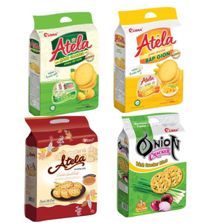  Bánh Cracker Atela Khoai Tây Giòn Bắp Giòn Mè đen Cracker Hành Libra Túi 228G Date mới 