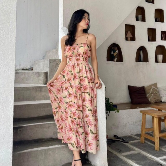 Đầm 2 dây tùng to