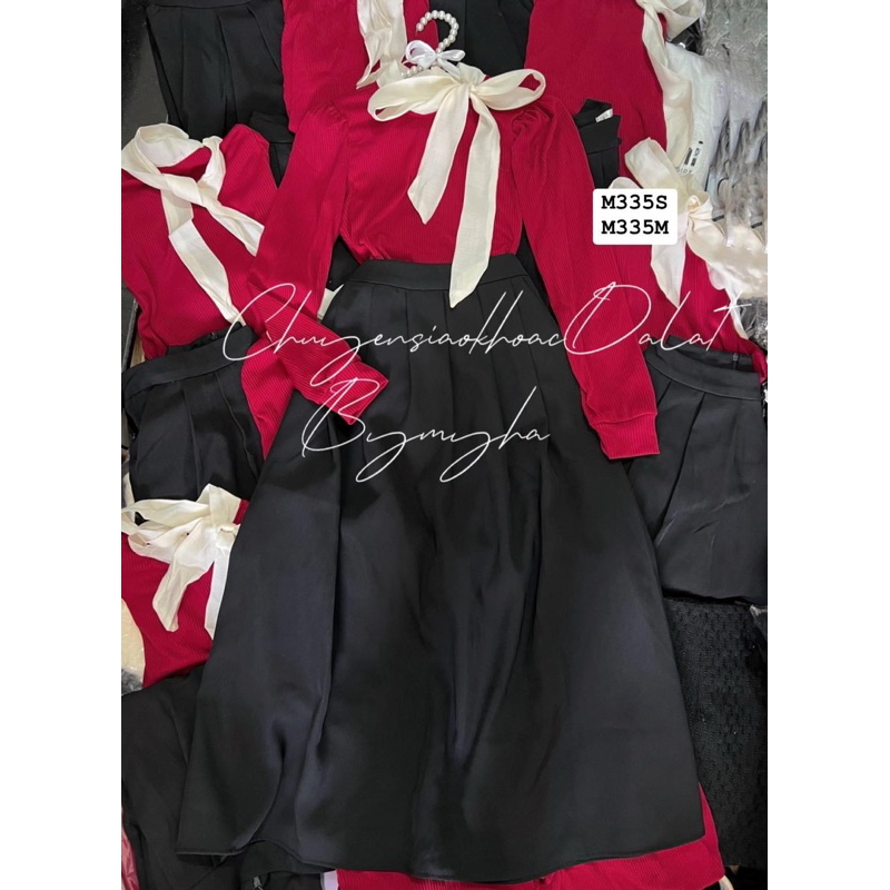 SET ÁO XANH BÈO TAY PHỒNG XẾP LY  + SHORT LƯNG THUN