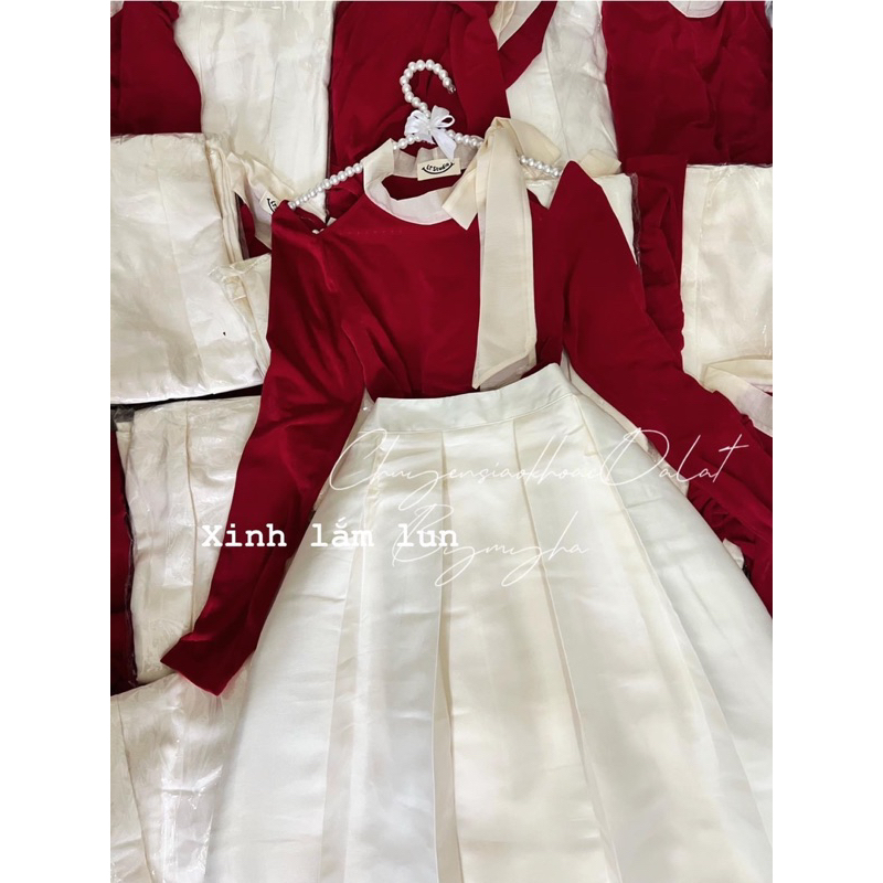 SET ÁO XANH BÈO TAY PHỒNG XẾP LY  + SHORT LƯNG THUN