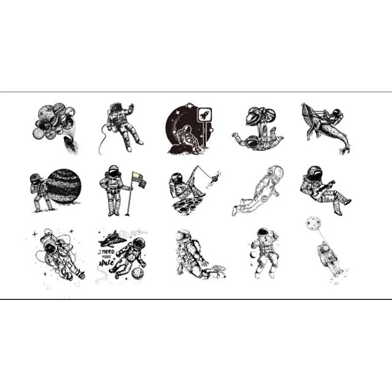 Hộp 45 Miếng Dán Sticker Trang Trí Du Hành Vũ Trụ