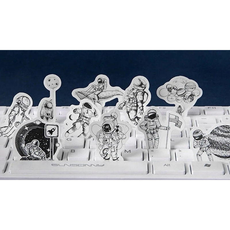 Hộp 45 Miếng Dán Sticker Trang Trí Du Hành Vũ Trụ