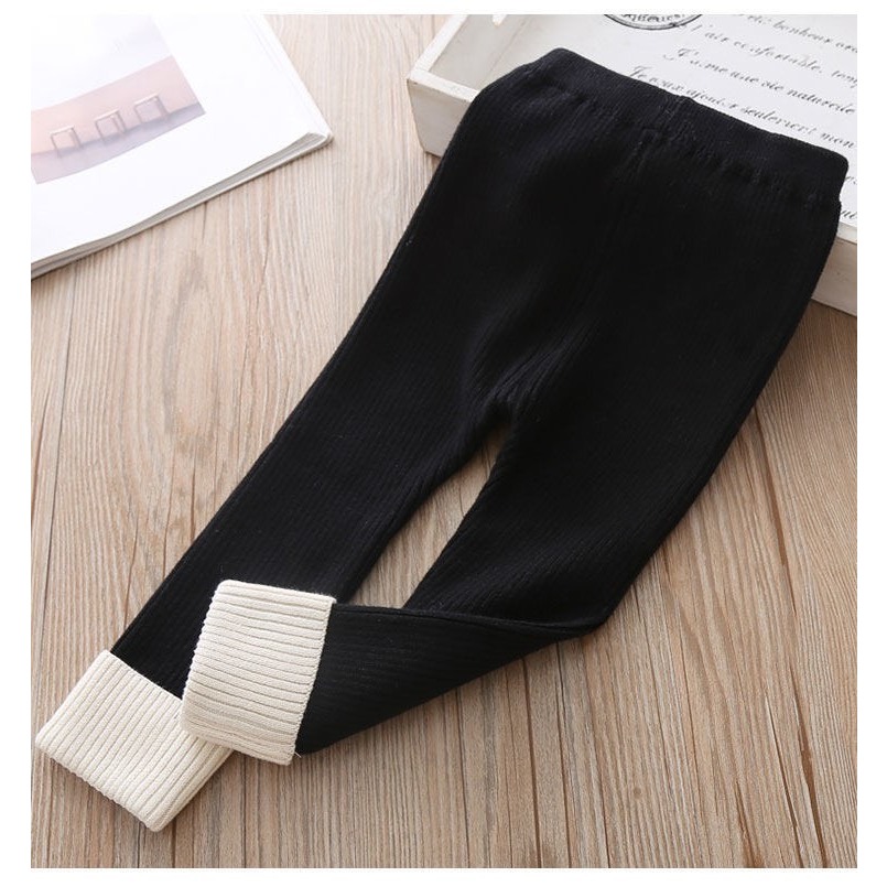 Quần legging len bé gái Hapykids, chất liệu len lông thỏ cho bé từ 1 đến 6 tuổi