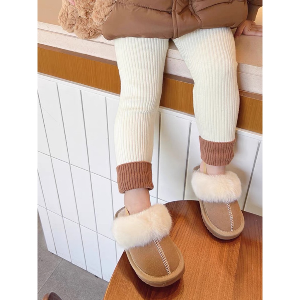 Quần legging len bé gái Hapykids, chất liệu len lông thỏ cho bé từ 1 đến 6 tuổi