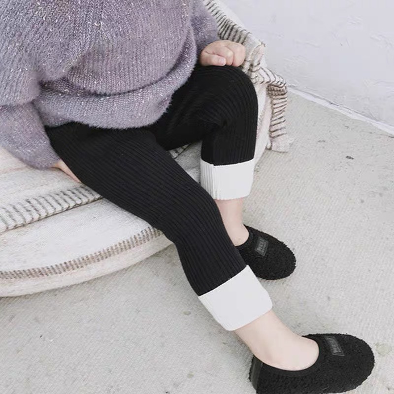 Quần legging len bé gái Hapykids, chất liệu len lông thỏ cho bé từ 1 đến 6 tuổi