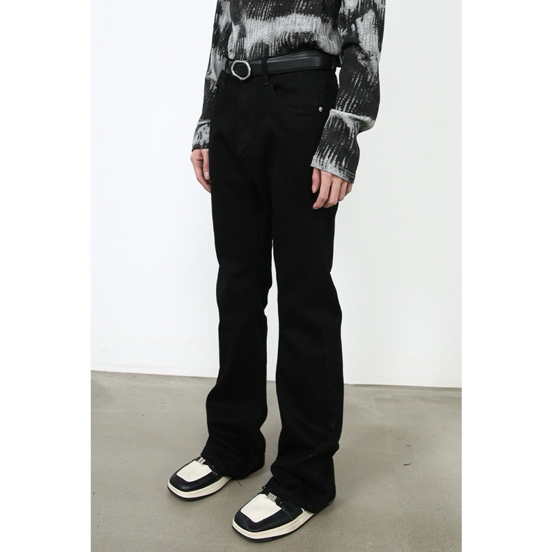 Quần jean nam ống loe màu đen form slim basic phong cách cleanfit, cozy, grunge Brokeboiz