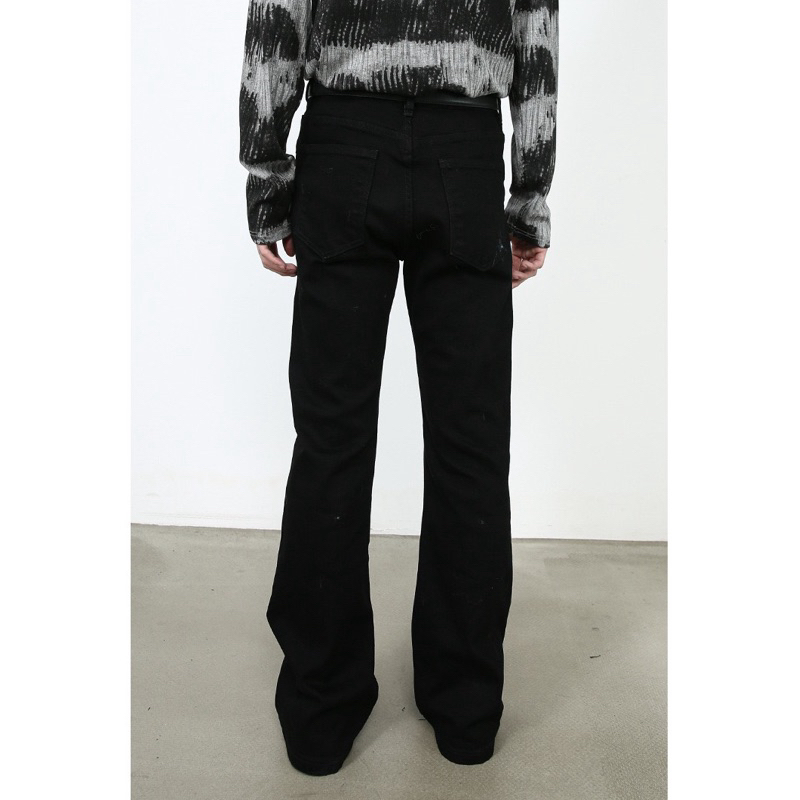 Quần jean nam ống loe màu đen form slim basic phong cách cleanfit, cozy, grunge Brokeboiz