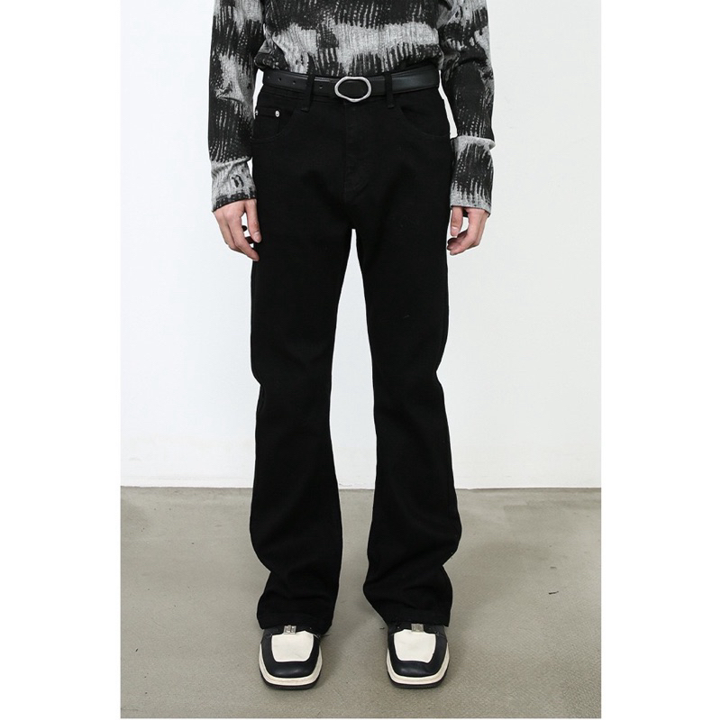 Quần jean nam ống loe màu đen form slim basic phong cách cleanfit, cozy, grunge Brokeboiz