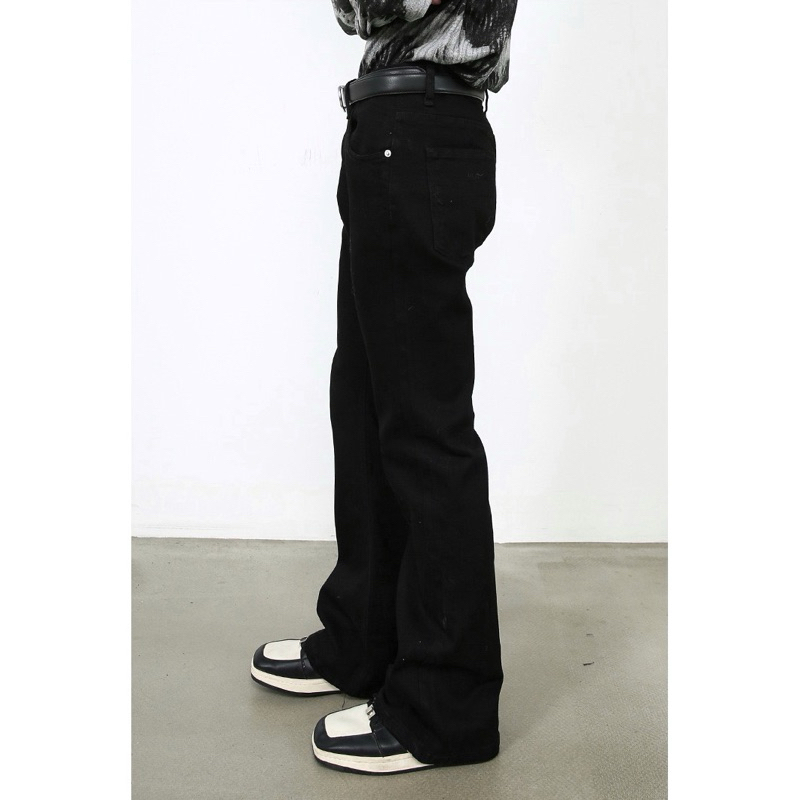 Quần jean nam ống loe màu đen form slim basic phong cách cleanfit, cozy, grunge Brokeboiz