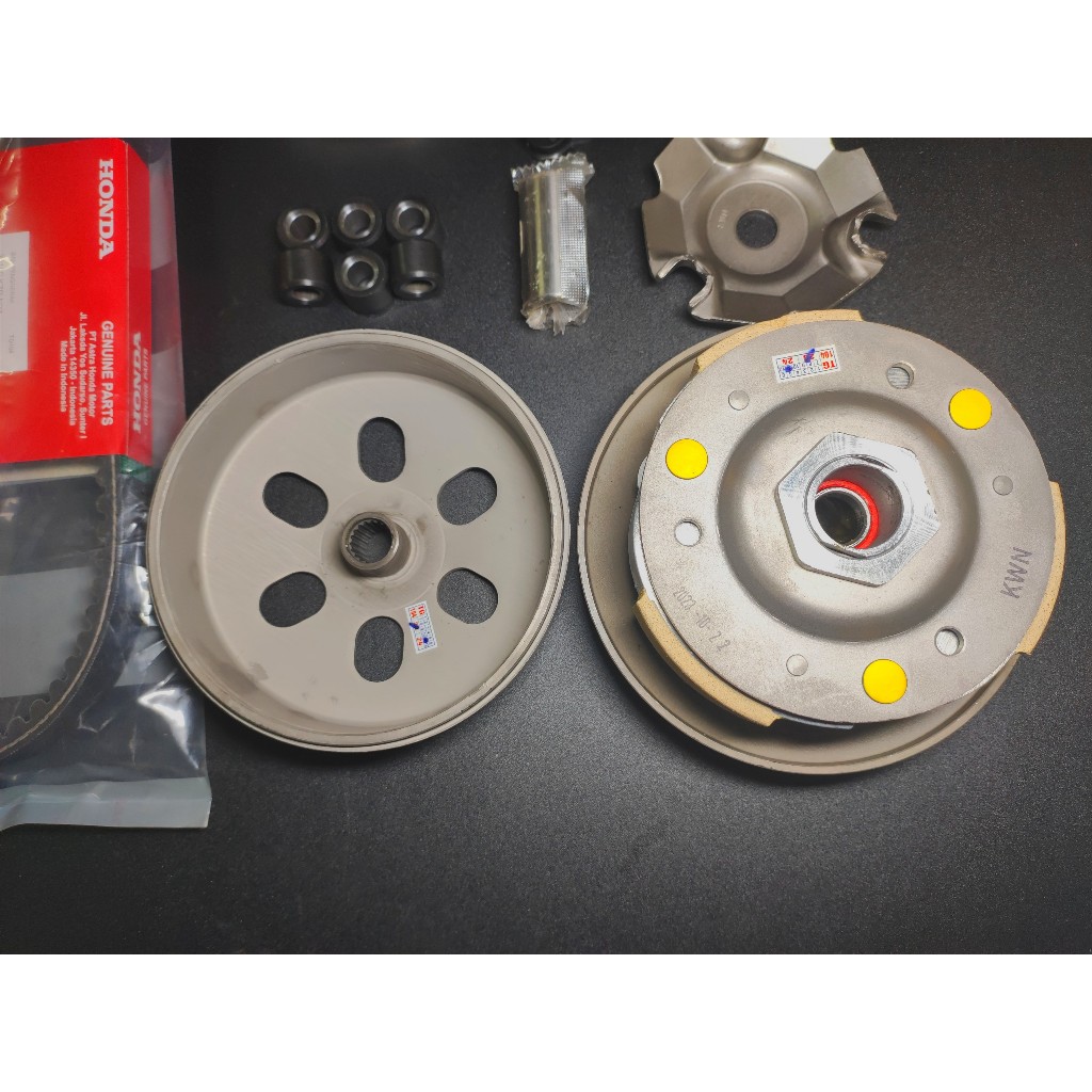 Bộ nồi trước + sau + chân bu ly + dây curoa PCX/ Ab 125/ Clirk 125/SH mode/ Lead 125 + Vario zin trần