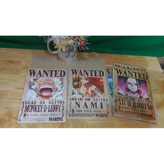 poster wanted one piece ép plastic khổ A5