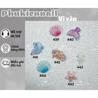 Phụ kiện trang trí móng đi biển , ngôi sao , cá heo vỏ sò phụ kiện nail đi biển