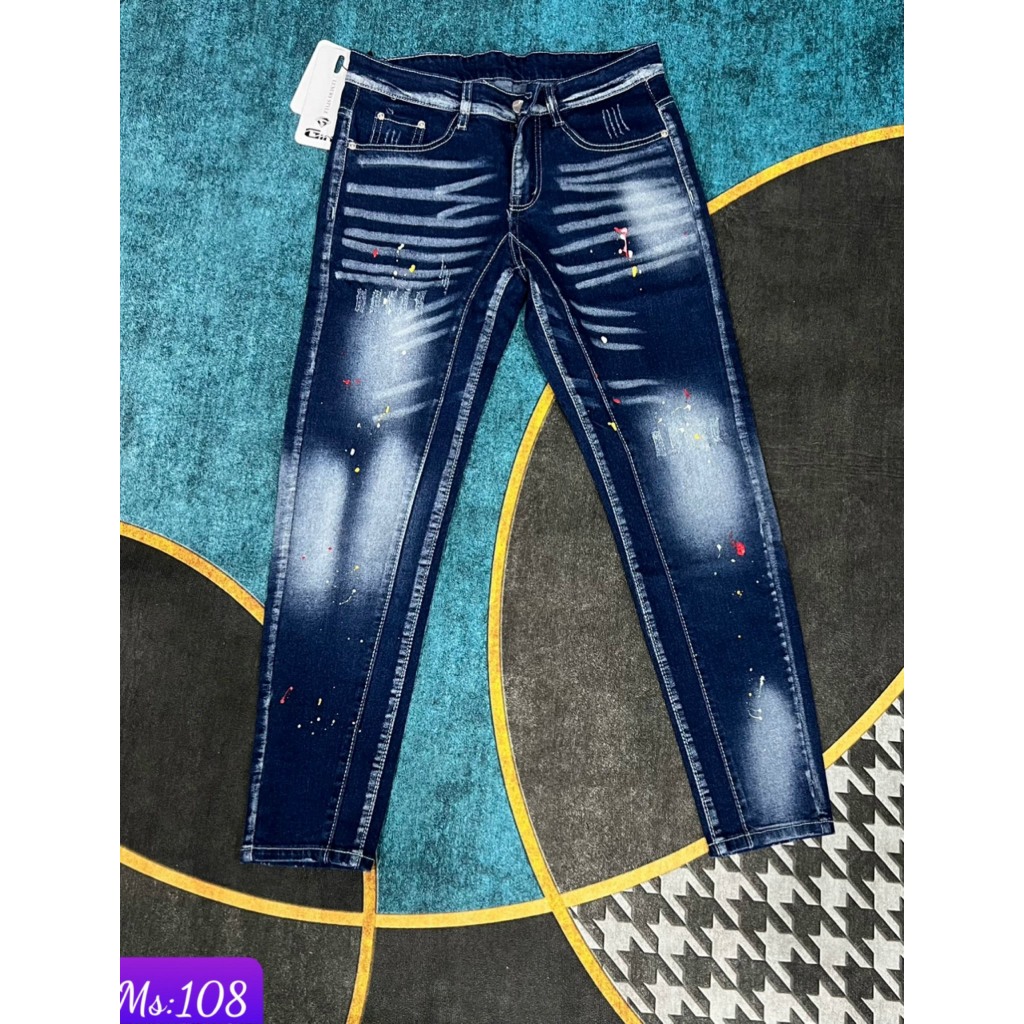 Quần jean nam  ICON  trẻ trung mới về Cao Cấp phối thêu họa tiết LOGO chất jean dày dặn mẫu mới SHOP